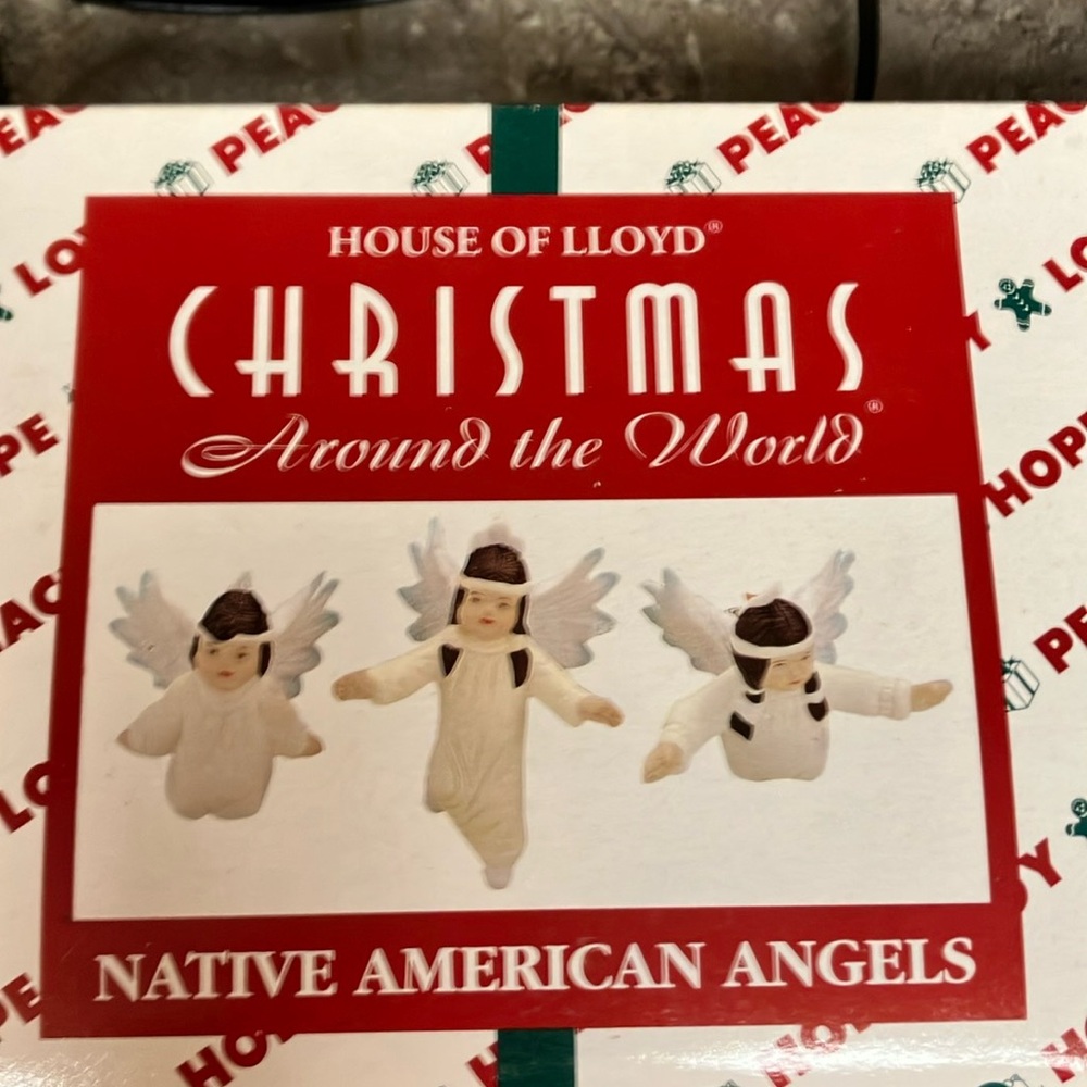 Vintage Set of 3 Native American Angel Ornaments